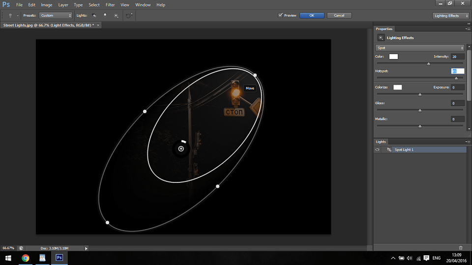 how to make lamp light in photoshop